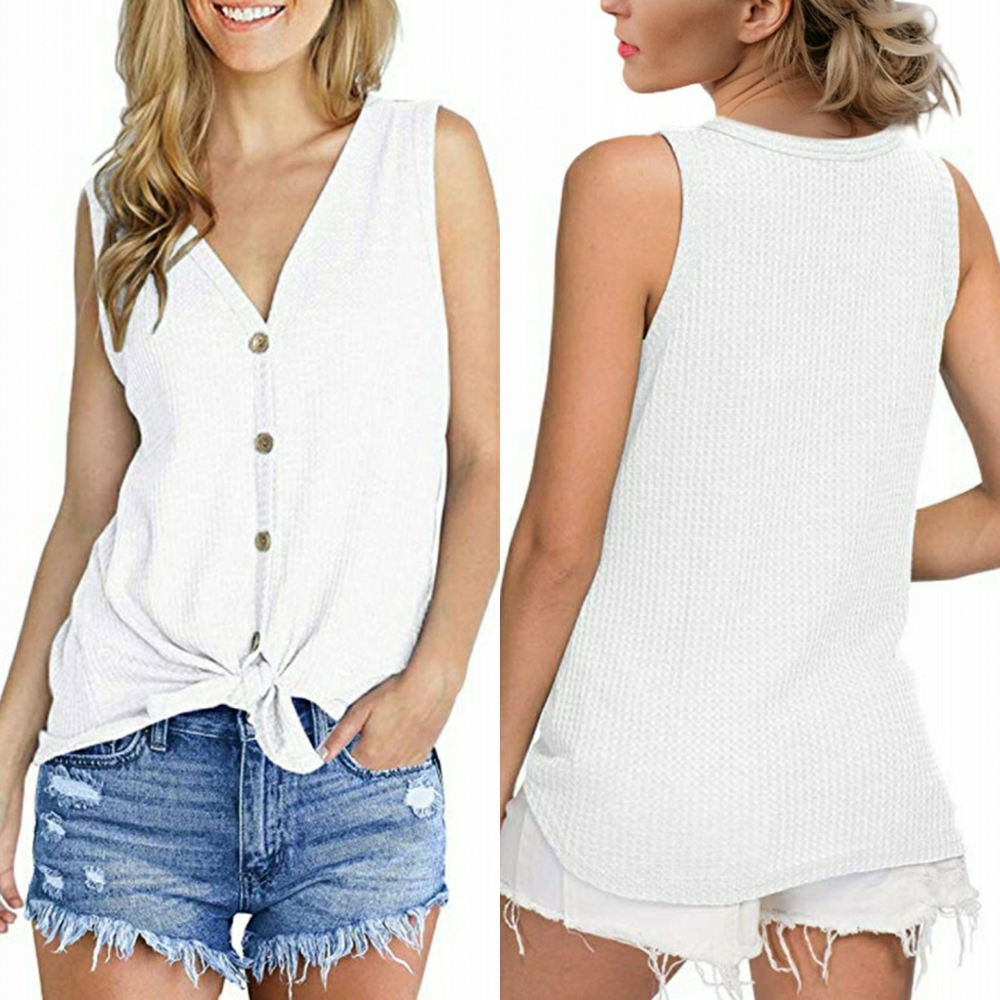 Apricot Waffle Knit Tank